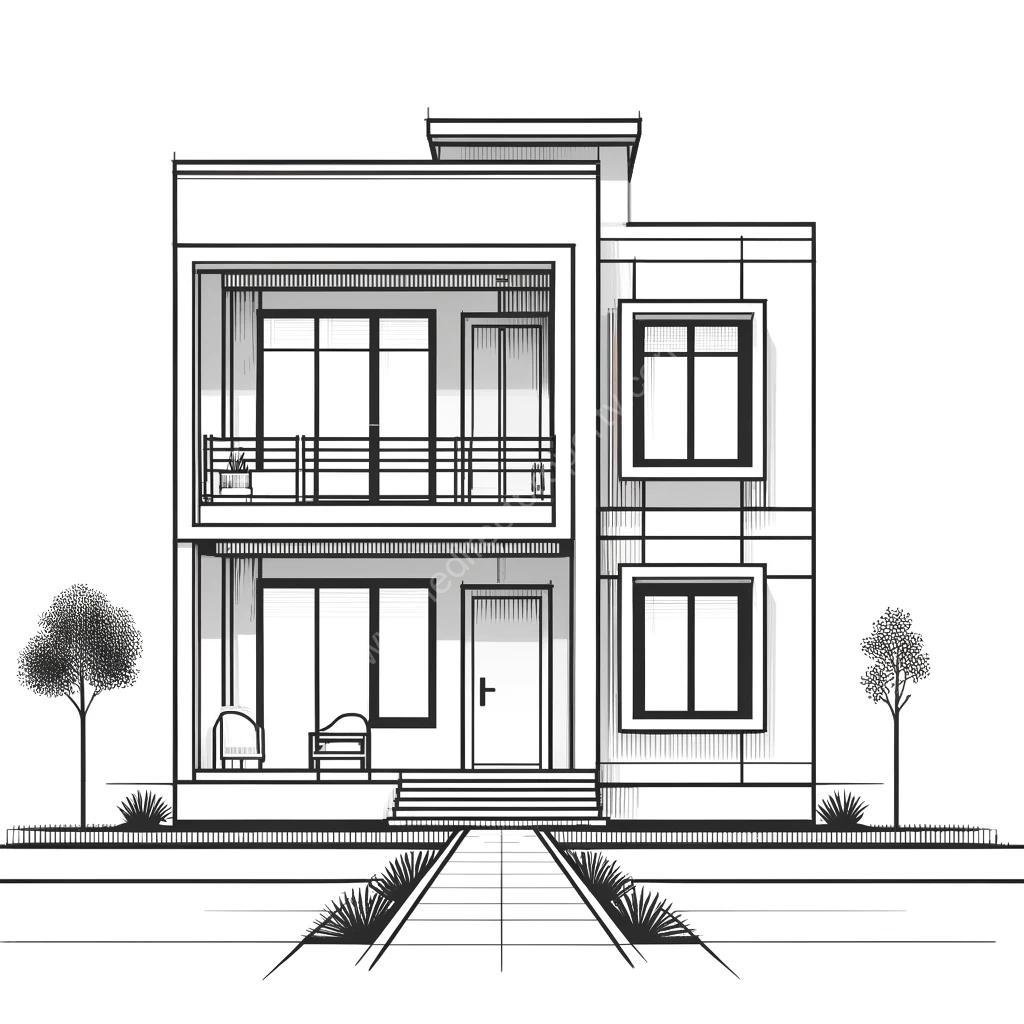 A_minimalist_line_drawing_of_the_front_view_of_a_2