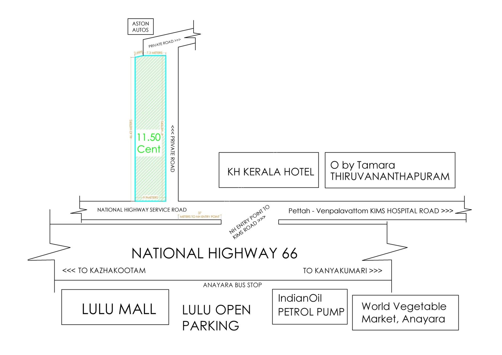11.5 CENT opposite to LULU MALL