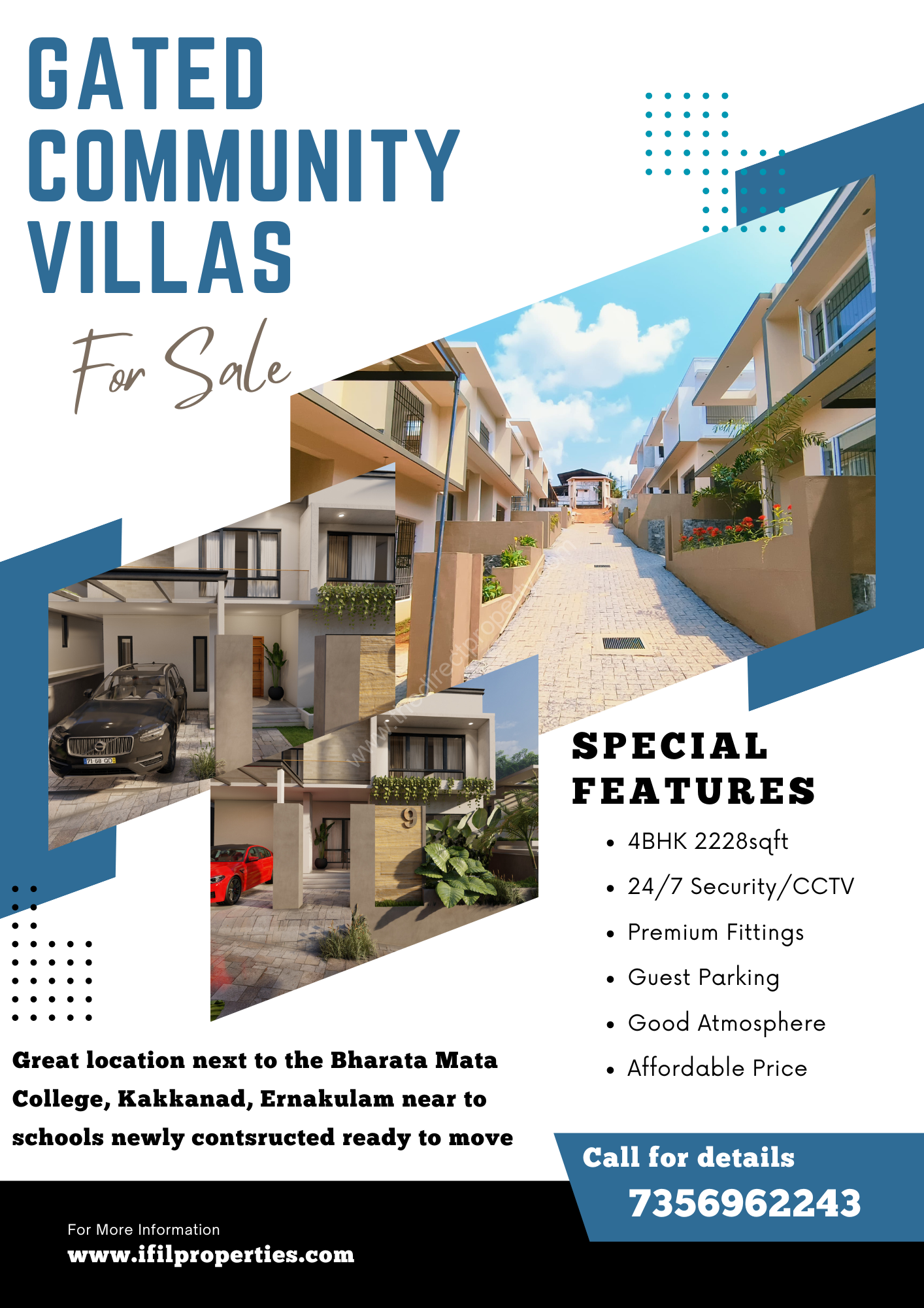 Blue Modern Home Real Estate Flyer