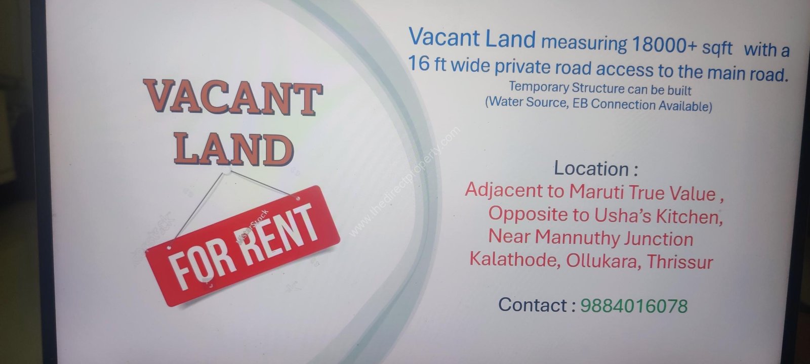 Vacant land for Rent in Ollukara