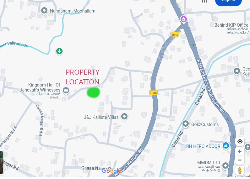 Plot for sale in Nellimoottil Adoor