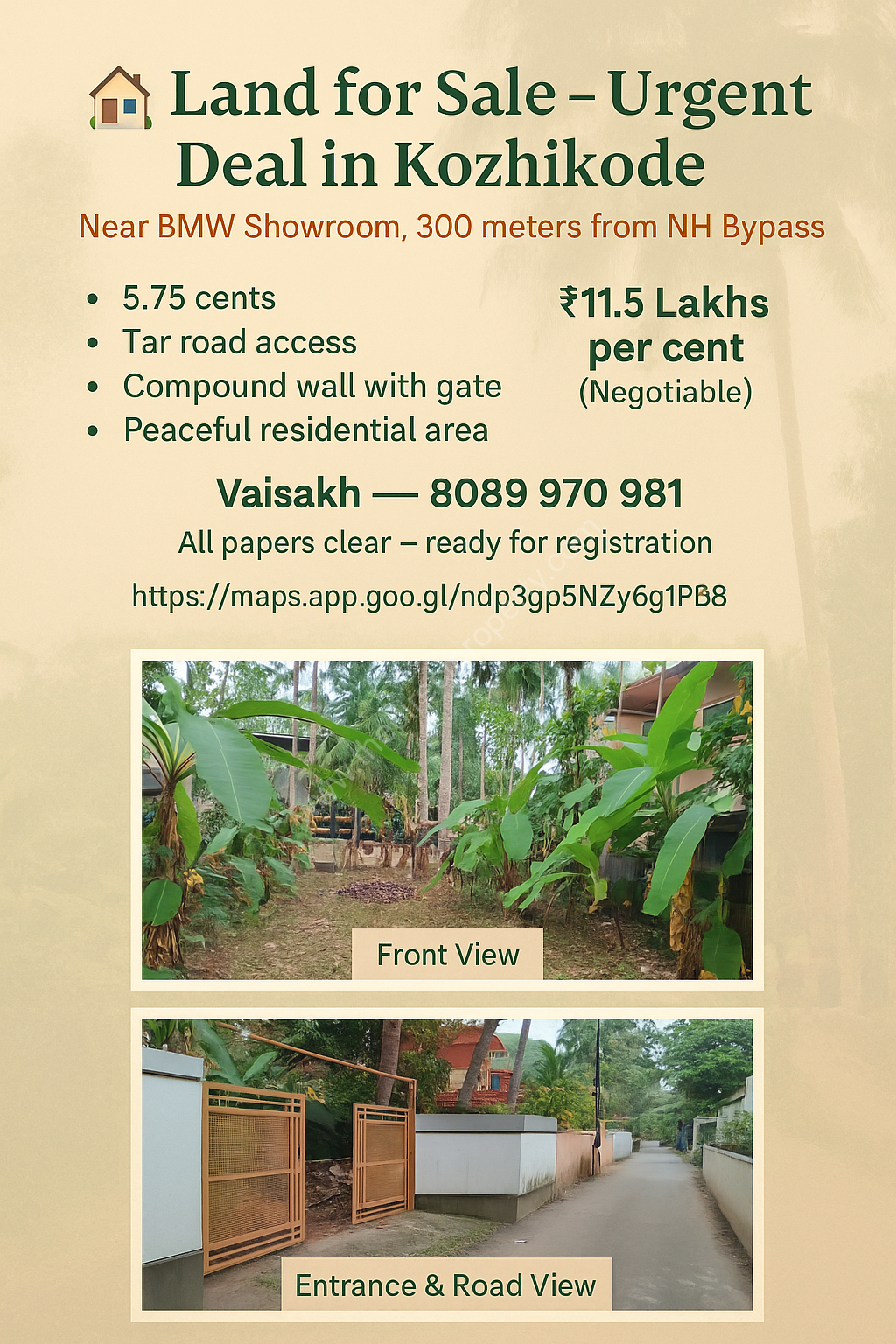 Land for sale in Kozhikode Residential