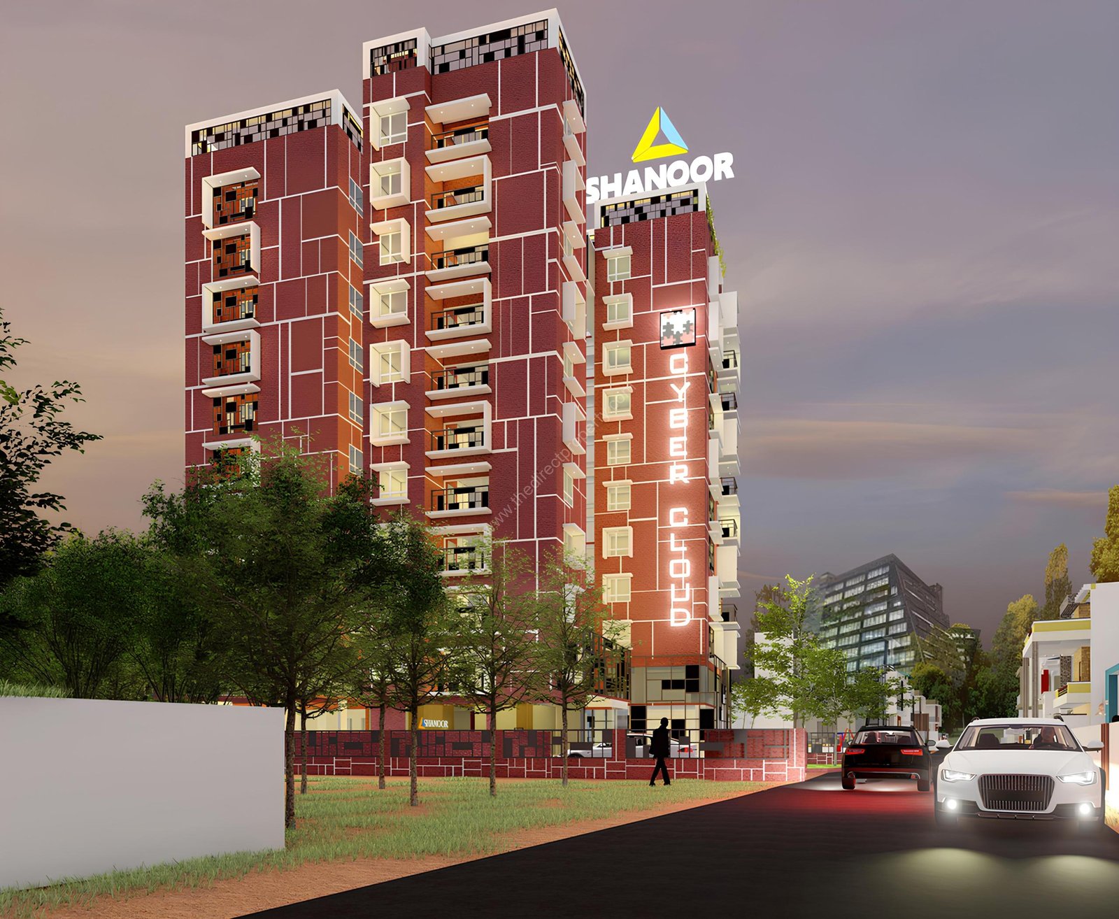 Cyber-high Apartment For sale in Trivandrum Shanoor Cyber Cloud