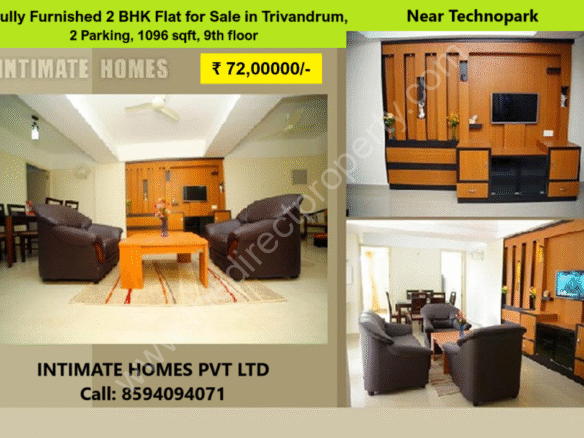 Fully Furnished 2 BHK Flat for Sale in Trivandrum